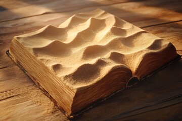 Open Book Sand Dunes An Artistic of Knowledge Transformed into Desert Landscape