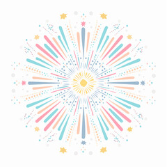 Radiant Burst of Pastel Colors Symbolizing Celebration and Joyful Energy