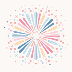 Vibrant celebratory burst illustration with pastel colors for festive occasions and joyful events