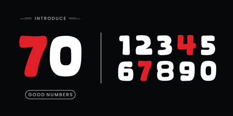 Number font. Font of numbers in classical style with contemporary geometric design. Beautiful elegant numerals. Vintage and old school retro typographic. Vector Illustration