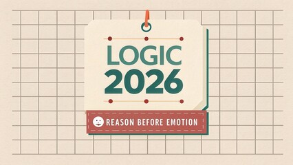 Obraz premium Inspirational Tag with Concept of Logic Over Emotion for Personal Development in 2026