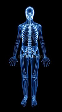 X-ray Full Body Skeleton Rotating Slowly &ndash; Detailed Radiology Anatomy Scan