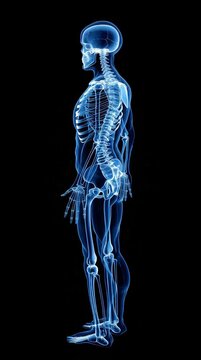 X-ray Full Body Skeleton Rotating Slowly &ndash; Detailed Radiology Anatomy Scan
