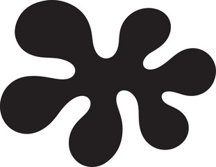 black blob shape silhouette vector set with organic rounded forms, editable stroke design for graphic composition,