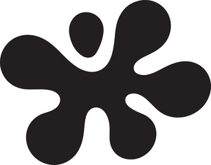 black blob shape silhouette vector set with organic rounded forms, editable stroke design for graphic composition,