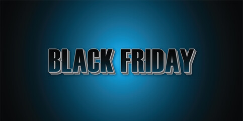 Dynamic 'Black Friday' 3D text on a vibrant blue gradient. Ideal for promotions, sales events, marketing, and advertising. Perfectly conveying discount urgency.