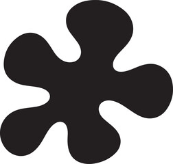 black blob shape silhouette vector set with organic rounded forms, editable stroke design for graphic composition,