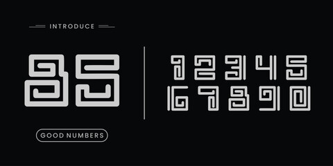 Number set vector font alphabet, modern dynamic flat design with brilliant colorful for your unique elements design.