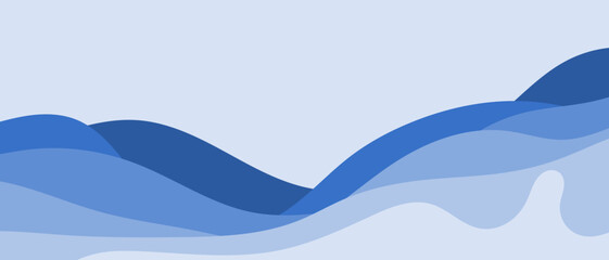 Gradient blue mountain range. Snowy mountain	