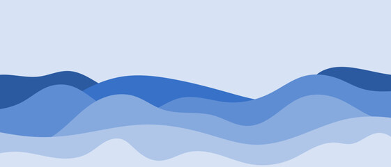 Gradient blue mountain range. Snowy mountain	