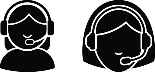 Silhouette Customer Service and Support Representative Icons