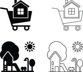 Housing Market and Lifestyle Icons Set