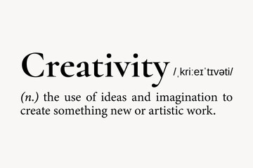 Creativity definition, dictionary word typography