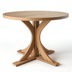 Contemporary Round Wooden Table