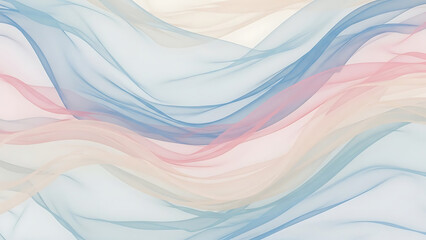 Obraz premium Elegant Abstract Waves Serene Pastel Flowing Lines Background, Modern Minimalist Design