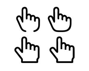 Obraz premium Hand click icon set. hand cursor icon vectors