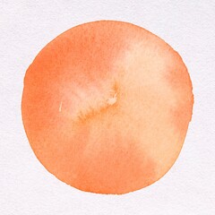Simple orange watercolor sticker, bright circle design