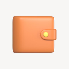 Wallet icon, 3D rendering illustration