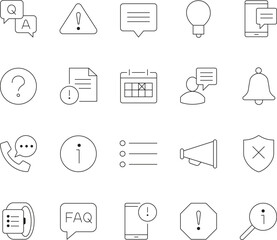 Information and Notification Line Icon Set