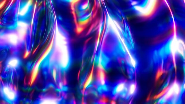 Mesmerizing iridescent abstract motion background with liquid shapes and chromatic dispersion,
