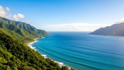 view of the sea and mountains