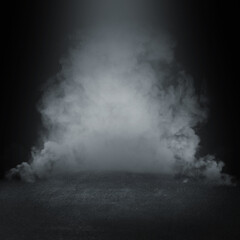 Fototapeta premium White smoke, black background