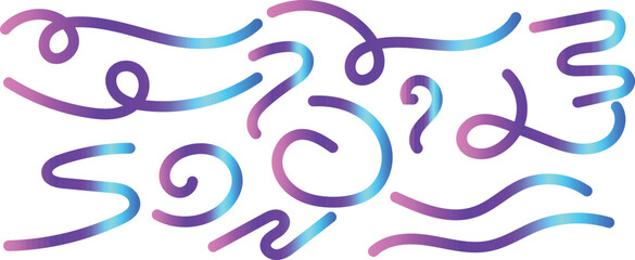 Abstract Colorful Swirls and Lines Design Element Set.