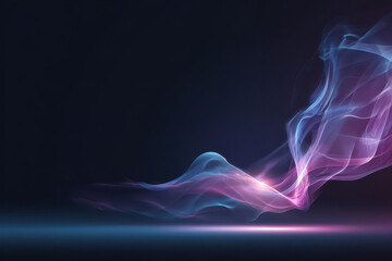 Fototapeta premium Abstract Pink And Blue Flowing Light Trails Against A Dark Background
