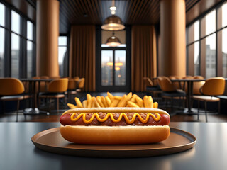 Gourmet Hot Dog on Plate