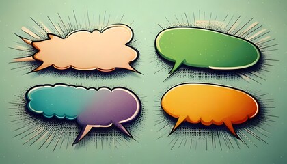 Colorful Speech Bubbles Set Comic book style dialogues & communication elements for design