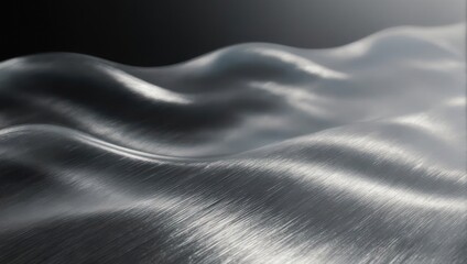 Abstract Silver Waves Flowing Liquid Metal Surface Texture Background.