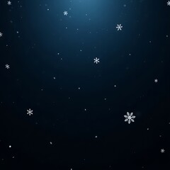 Falling snowflakes on a dark blue gradient background