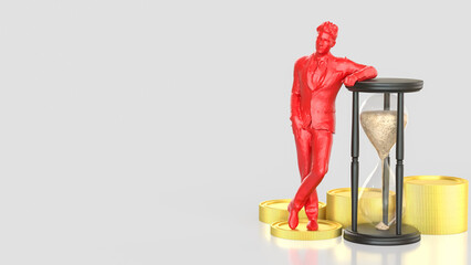 Time Management Wealth Growth Concept Sculpture 3d rendering.