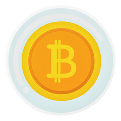 Digital asset bitcoin paper craft illustration icon design sticker