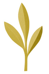 Leaf png mockup in paper craft style