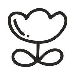 Handdrawn cute shaped flower doodle