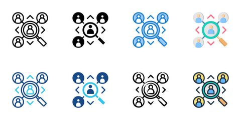 Stakeholder Identification icon set multiple style vector collection 

