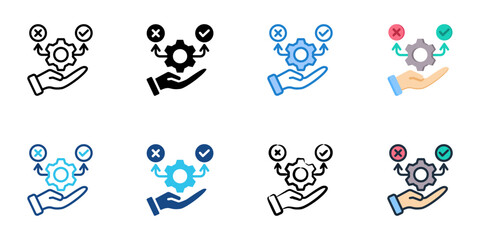 Decision Support icon set multiple style vector collection 
