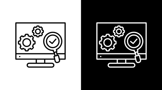 Unit Testing White Icon Set Design