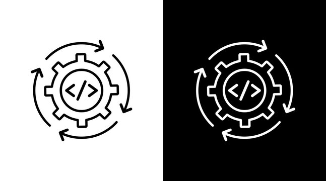 Database Management White Icon Set Design