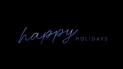 Happy holidays in neon letters suitable for festive designs. Bright, cheerful, and perfect for holiday cards, posters, and social media.