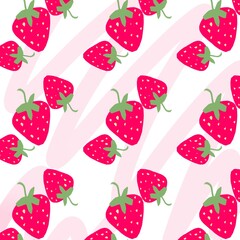 Cute Pink Berry Repeat Pattern art