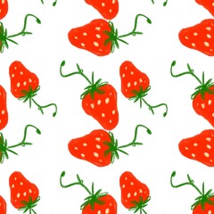 Fresh Strawberry Cartoon Pattern art
