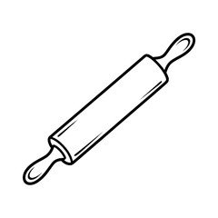 rolling pin isolated on white coloring page