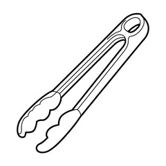 Tongs coloring page line art