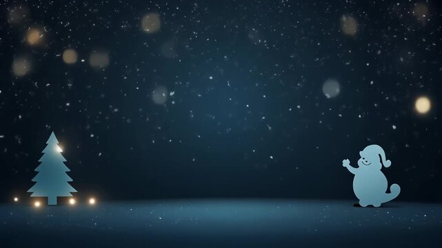 Animated Merry Christmas Video Greeting - Festive Holiday Motion Graphics Loop