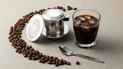 Refreshing Iced Coffee with Traditional Vietnamese Phin Filter A Culinary Delight