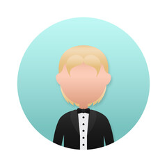 Man in formal dress avatar transparent png