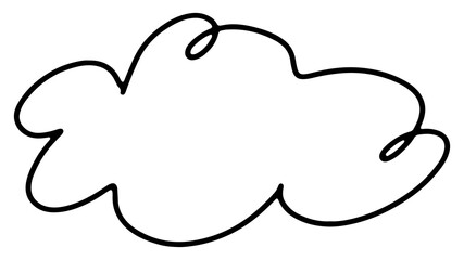 PNG Minimalist cloud doodle with a playful, hand-drawn style, transparent background