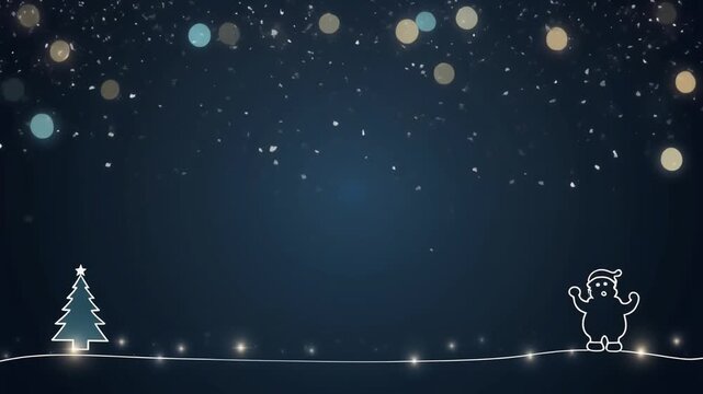 Animated Merry Christmas Video Greeting - Festive Holiday Motion Graphics Loop